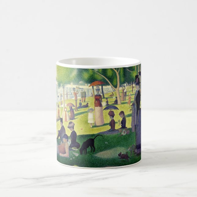 Caneca De Café Domingo à tarde em La Grande por Georges Seurat (Centro)