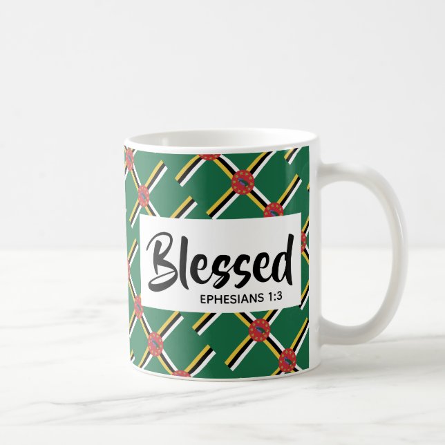 Caneca De Café DOMINICA FLAG Christian abençoado Bíblia personali (Direita)