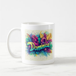 Caneca De Café Dominica Grafite Art Vibes: Island Street
