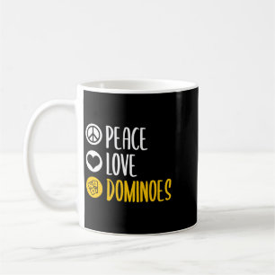 Caneca De Café Dominoes Shirt Peace Love Dominoes Cotação Dominoe