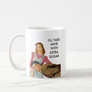 Caneca De Café Dona de Casa Retro dos Anos 50 & Marido Adicione S