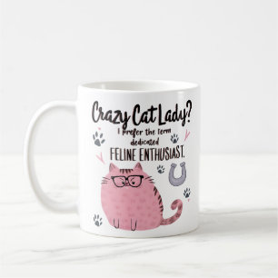 Caneca De Café Dona de Gato Louca? Presente Engraçado para Amante
