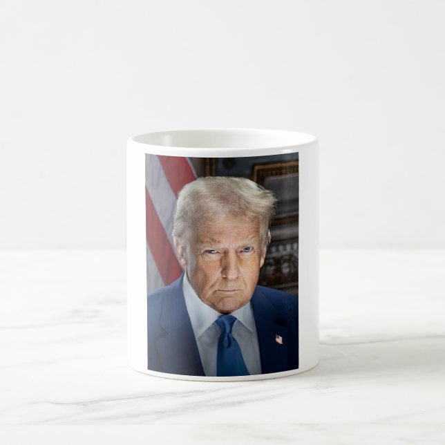 Caneca De Café Donald Trump 2025 Presidente Americano Portrait (Centro)