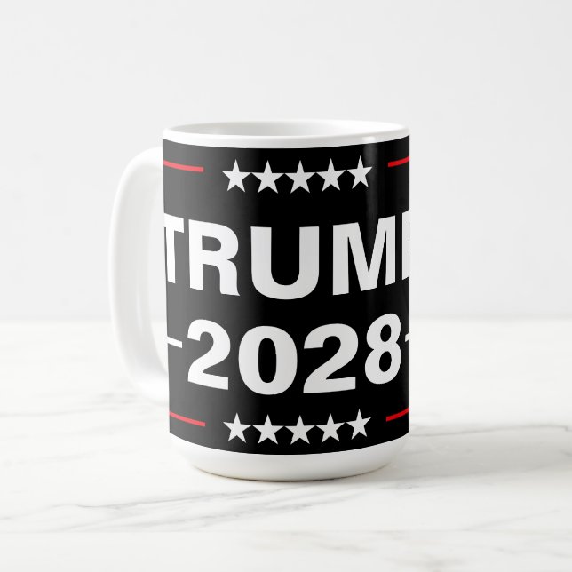 Caneca De Café Donald Trump 2028 Presidente (Frente Esquerda)