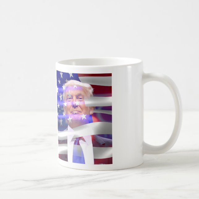 Caneca De Café donald trump american flag (Direita)