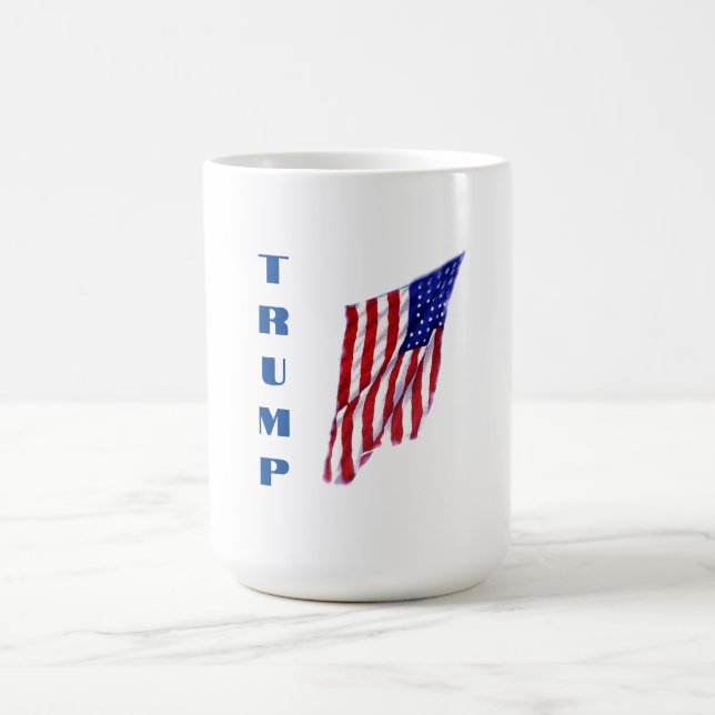 Caneca De Café Donald Trump American Flag Pop Art (Centro)