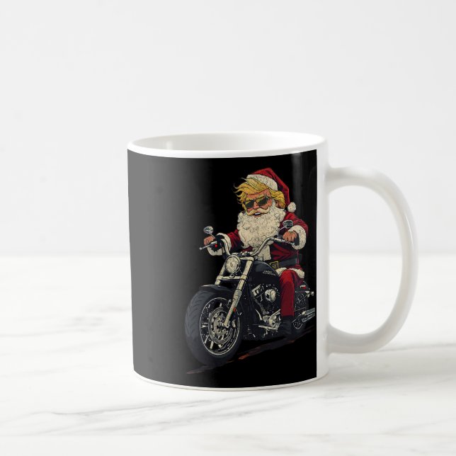 Caneca De Café Donald Trump Christmas Biker Motobike Papais noeis (Direita)