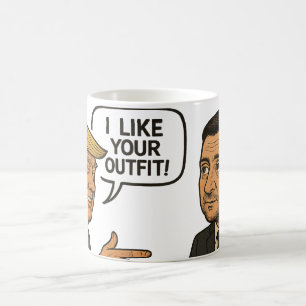Caneca De Café Donald Trump Elogia o kit formal de Zelensky