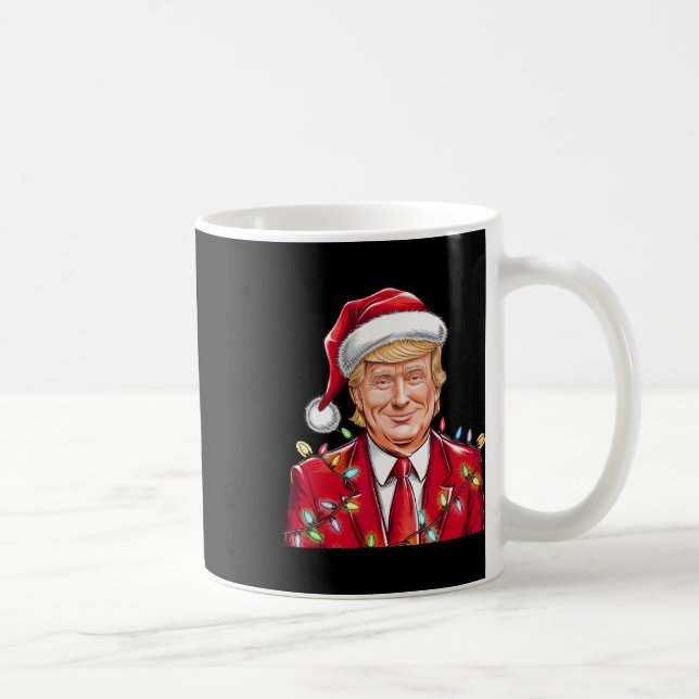 Caneca De Café Donald Trump Natal Engraçado Mega Santa Hat (Direita)