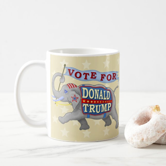 Caneca De Café Donald Trump Presidente 2024 Elefante Republicano (Com Donut)