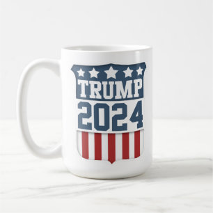 Caneca De Café Donald Trump Presidente 2024 Shield
