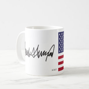 Caneca De Café Donald Trump Presidente 2025 Autografo