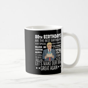 Caneca De Café Donald Trump Presidente Engraçado 80º Aniversário 