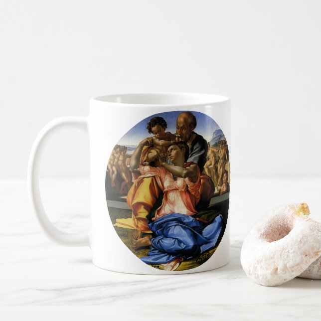 Caneca De Café Doni Tondo ou Doni Madonna de Michelangelo (Com Donut)