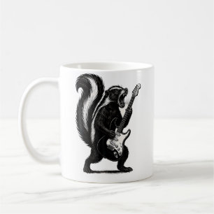 Caneca De Café Doninha Tocando Guitarra Elétrica Amante de Música