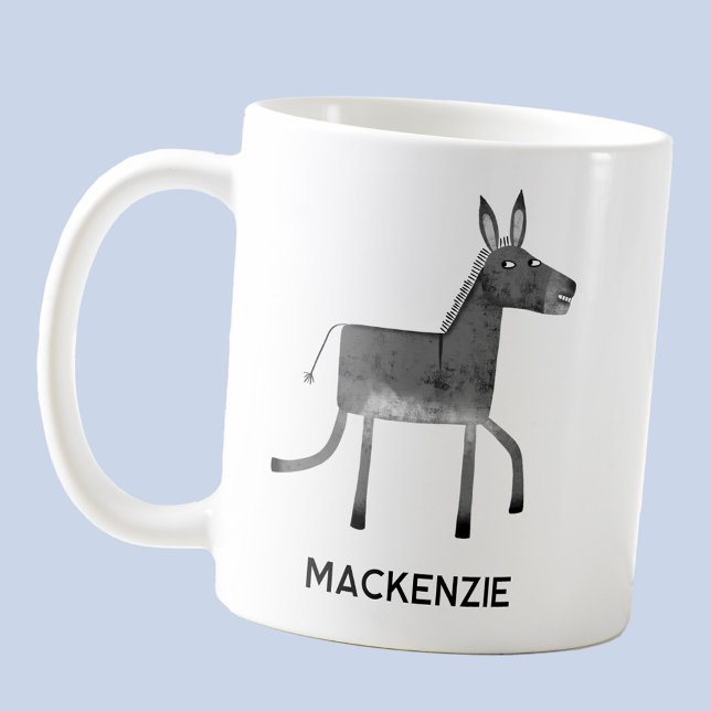 Caneca De Café Donkey Personalizado (Fun personalized custom name donkey coffee mug for animal lovers)