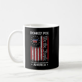Caneca De Café Donkey Pox Doença Destruindo Bandeira Americana