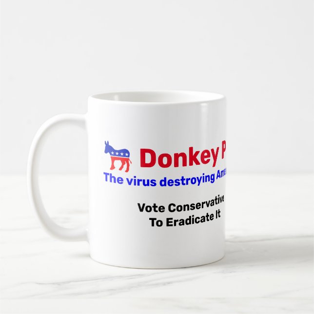Caneca De Café Donkey Pox - Vacinar a América Mug (Esquerda)