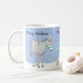 Caneca De Café Donkey Rabbit Snow Christmas Mug