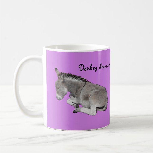 Caneca De Café Donkey sonhando com o fofo do bebê burro (Esquerda)