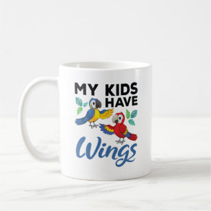 Caneca De Café Dono de Macaw Papagaio Cute Meus Filhos Têm Asas