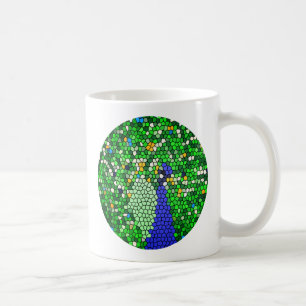 Caneca De Café Dons impressionantes de mosaico Peacock personaliz
