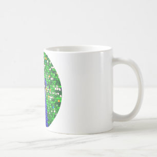 Caneca De Café Dons impressionantes de mosaico Peacock personaliz