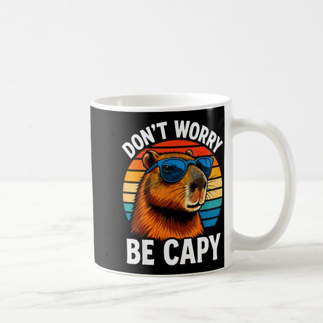 Caneca De Café Dont Worry Be Capy Capybara  (Direita)