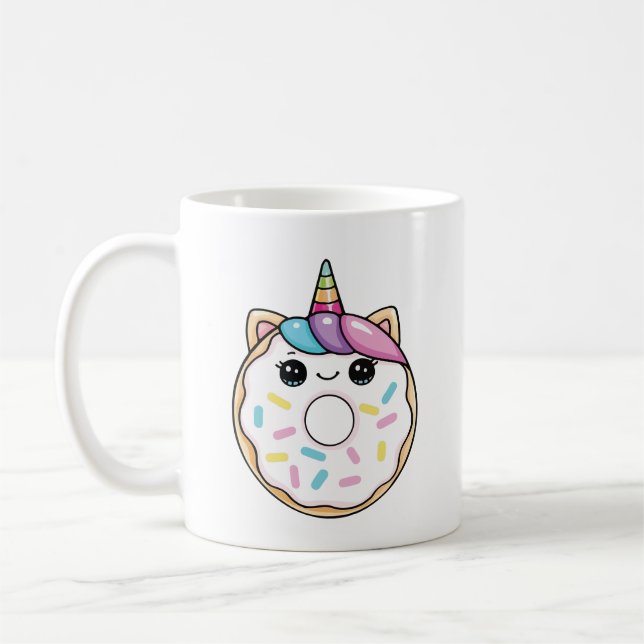 Caneca De Café Donut de unicórnio Kawaii (Esquerda)