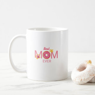 Caneca De Café Donut Floral Melhor Mãe de Todos os Tempos