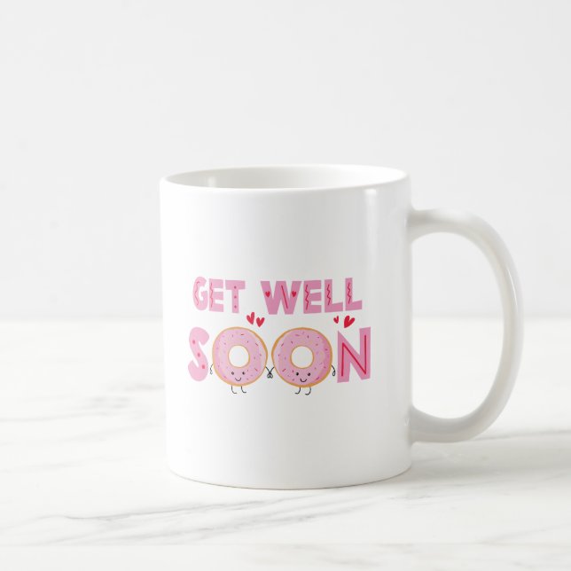 Caneca De Café Donut Fofo Seja Saudável Em Breve  (Direita)
