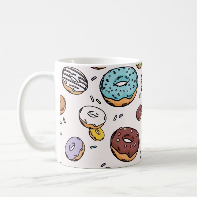 Caneca De Café Donuts seamless pattern (Esquerda)