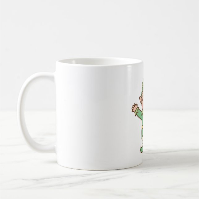 Caneca De Café Doodle Bonito Jolly Elf (Esquerda)