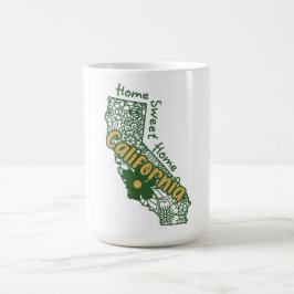 Caneca De Café Doodle Florais da Califórnia