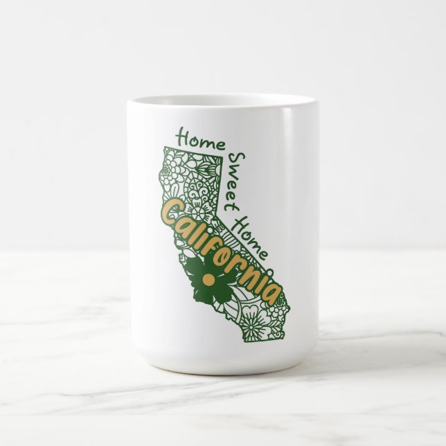Caneca De Café Doodle Florais da Califórnia (Centro)