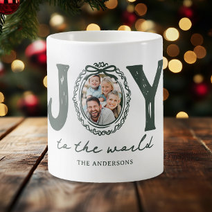Caneca De Café Doodle Joy To The World Photo Christmas