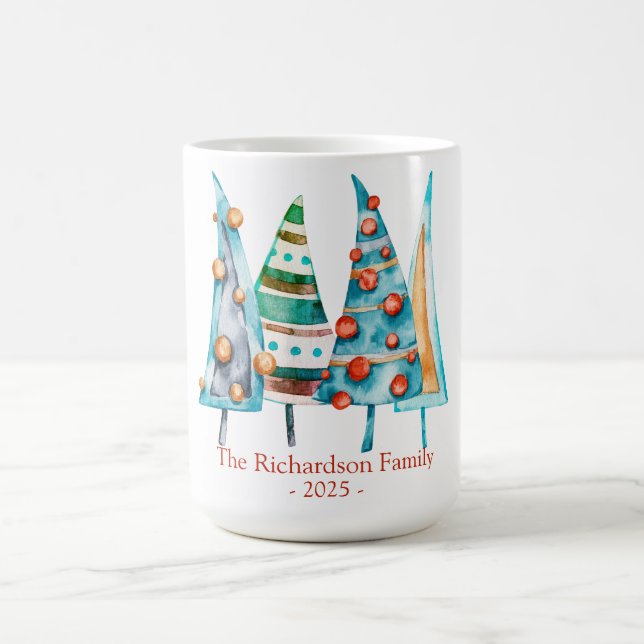 Caneca De Café Doodle Pine Árvore de Natal Presente (Centro)