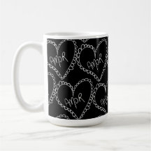 Doodles Black Hearts Dia dos Namorados Rosa