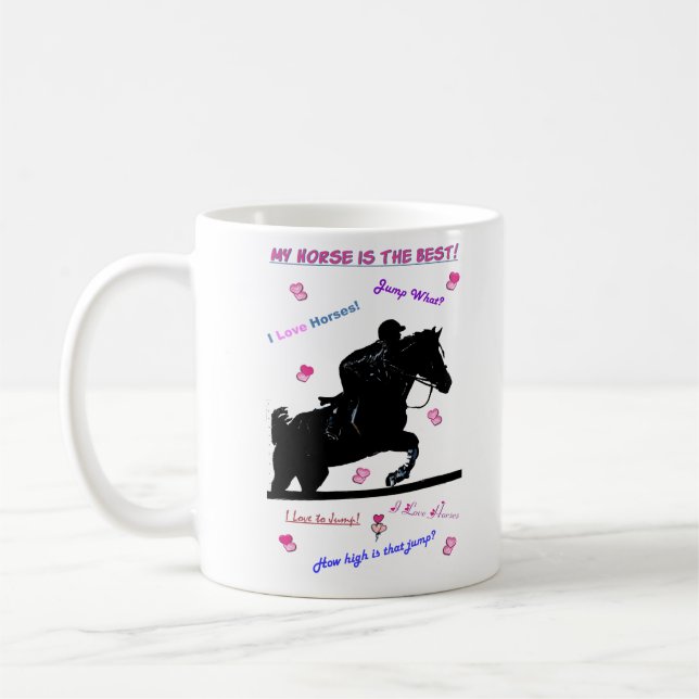 Caneca De Café Doodles do cavalo (Esquerda)