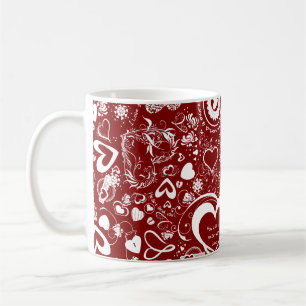 Caneca De Café Doodles do Coração