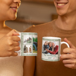 Caneca De Café Doodles Verdes Brancos Natal 6 Presente para a Fam