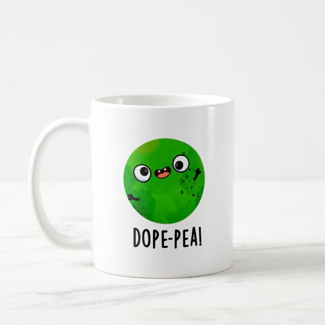 Caneca De Café Dope-pea Engraçado Dopey Pun (Esquerda)
