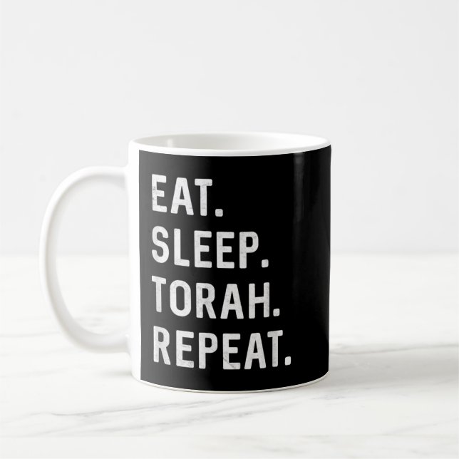 Caneca De Café Dormir Torah Repetir Hebraico Judeu Matan Torah S (Esquerda)
