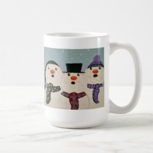 Caneca de café dos bonecos de neve