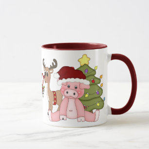 Caneca de café dos Porcos de Natal