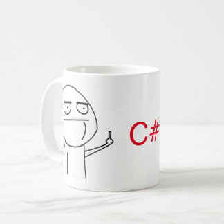 Caneca de café dos programadores de C# do dedo