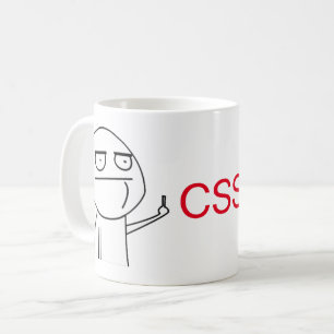 Caneca de café dos programadores do CSS do dedo