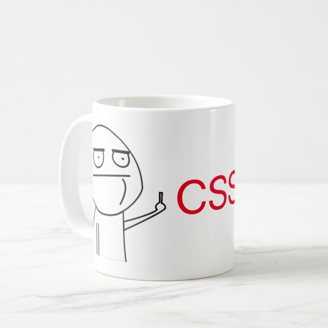Caneca de café dos programadores do CSS do dedo (Frente Esquerda)