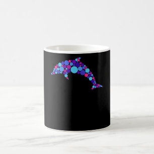 Caneca De Café Dot Dolphin Colorfull Abstrato Sea Animal