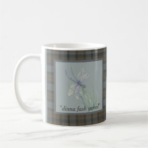 Caneca De Café Dotação Dragonfly Watercolor Fraser Clan Tartan